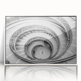 Art deco poster of the Vatican in muted shades on white-framed acrylic, suitable for modern art wall decor.