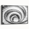 Black and white landscape art painting of the Vatican on framed canvas, ideal for bedroom decor.