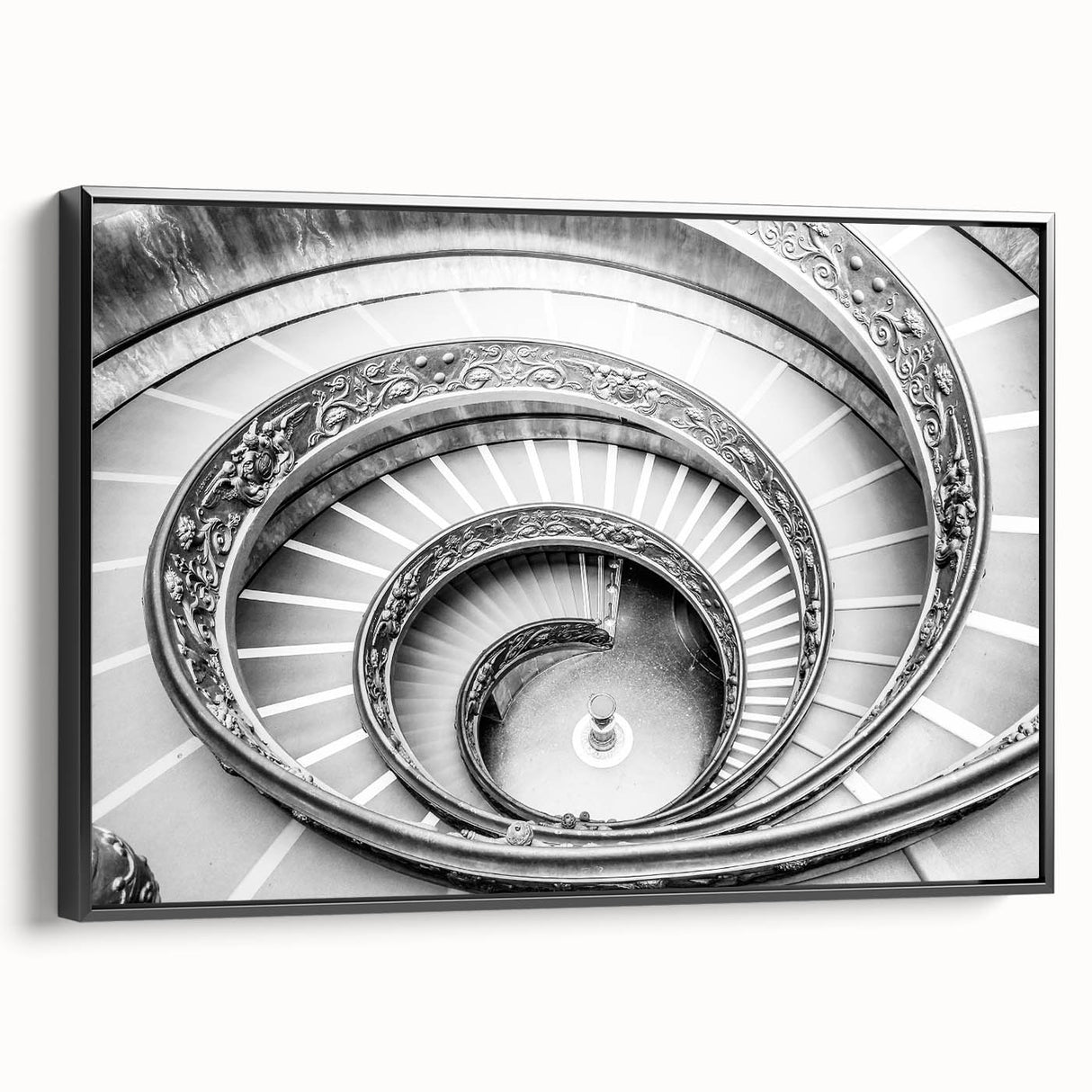 Black and white landscape art painting of the Vatican on framed canvas, ideal for bedroom decor.