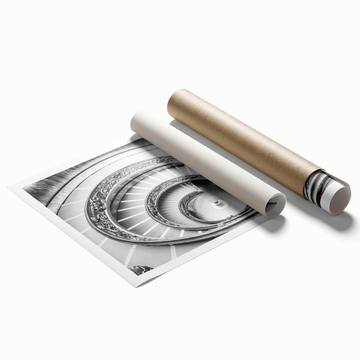 Rolled print of the Vatican scenery with muted earth tones, ideal for classy bathroom wall art.