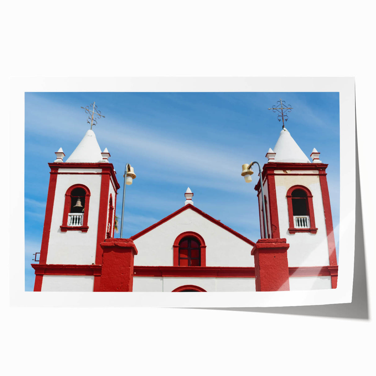 Extra large rolled print of Baja California scenery with vibrant floral elements in pastel shades.
