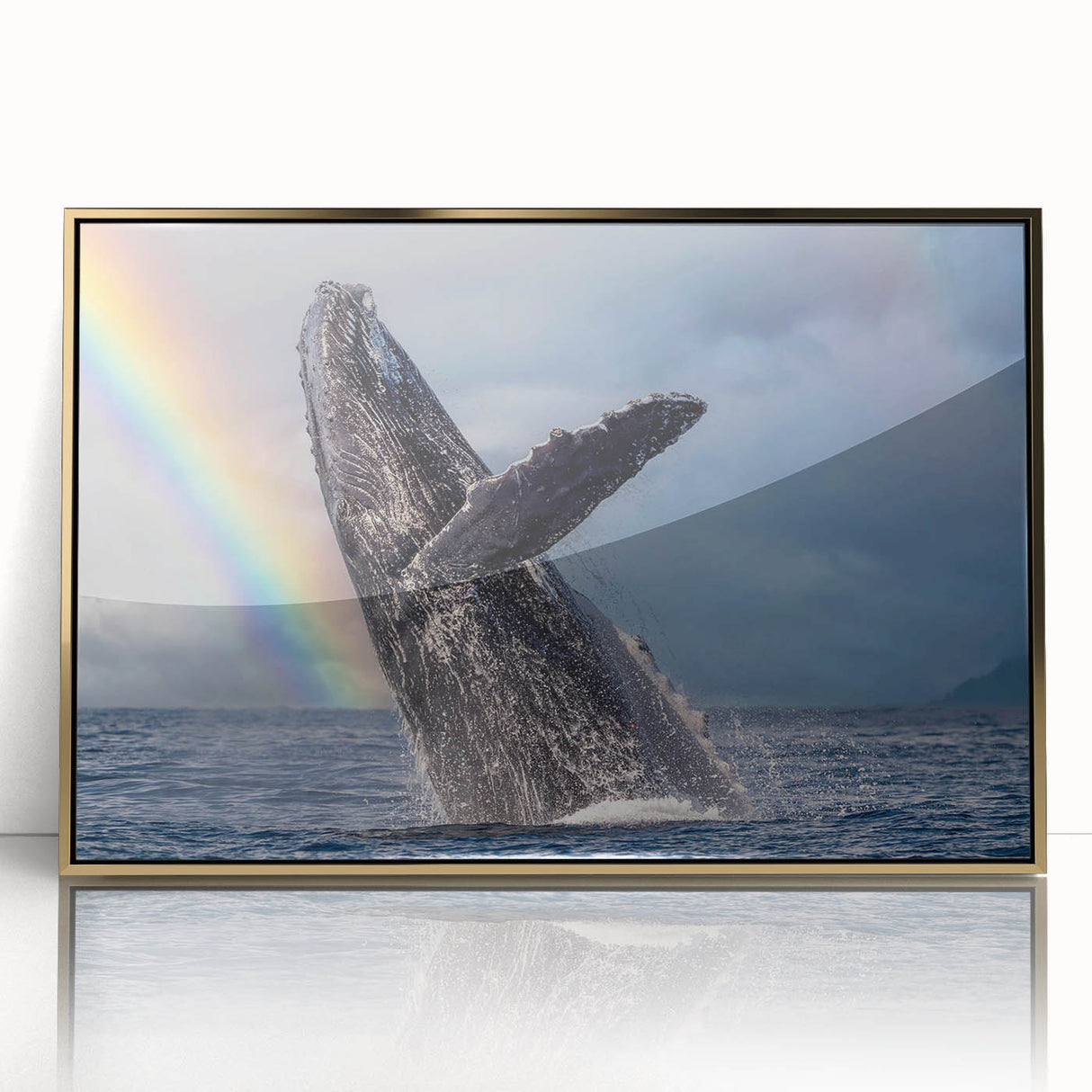 Framed acrylic print of Cabo San Lucas scenery in gold tones, ideal for modern art wall decor.