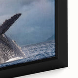 Extra large framed canvas featuring a textured depiction of Cabo San Lucas with vibrant colors on a black background.