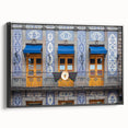 Black and white framed canvas of Mexico City landscape, ideal for bedroom wall decor.