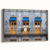 Framed canvas featuring a vintage-style landscape painting of Mexico City in muted gold and black tones.
