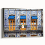 Framed canvas depicting a colorful vintage-style landscape of Mexico City, ideal for enhancing a living room or office decor.