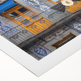 Art deco poster of Mexico City skyline in muted gray and blue tones on rolled canvas, suitable for dining room wall art.