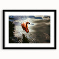Extra large abstract art print depicting vibrant, colorful Yucatan scenery on a textured canvas, framed in black.