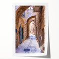 A panoramic view of Tel Aviv skyline in muted earth tones on a large rolled canvas, suitable for dining room wall art.