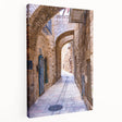 Tel Aviv skyline on stretched canvas with vibrant twilight hues, ideal for kitchen wall art.