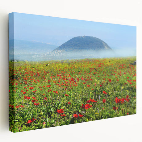 Large canvas print depicting a Middle Eastern desert landscape in warm earth tones, suitable for kitchen wall art.