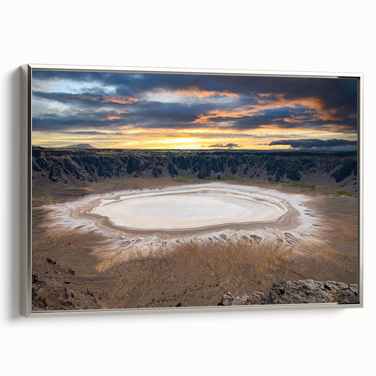 Landscape art painting of a Saudi Arabian scene in vibrant colors on a framed canvas, ideal for living room decor.