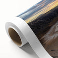 Art deco poster featuring a stylized Saudi Arabian landscape in muted earth tones on rolled canvas.