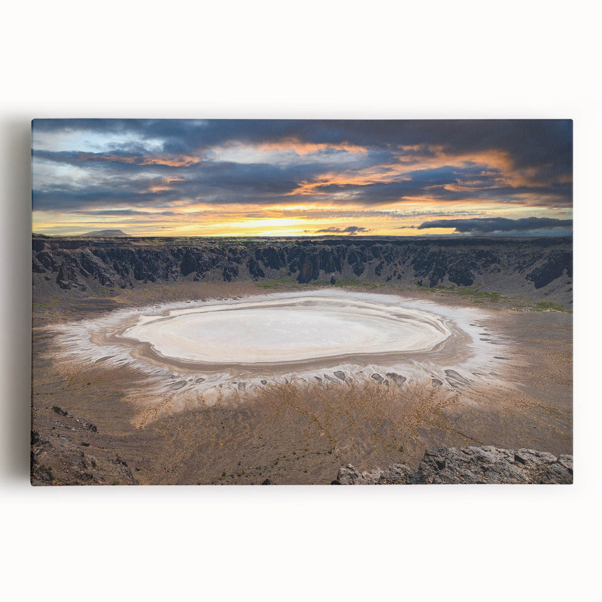 Black and white stretched canvas of a Saudi Arabian landscape, ideal for kitchen wall art.
