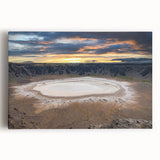 Black and white stretched canvas of a Saudi Arabian landscape, ideal for kitchen wall art.