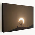 Large stretched canvas featuring a panoramic view of Abu Dhabi skyline in muted earth tones, ideal for kitchen wall art.