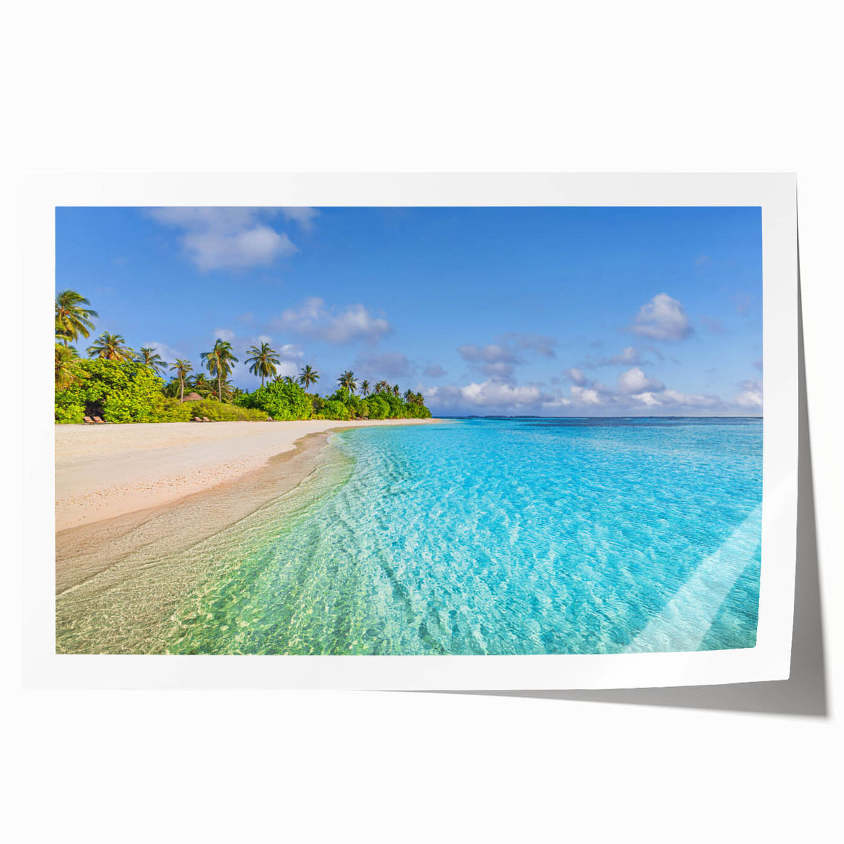 Extra large rolled print of Tahitian scenery with vivid blue and green colors.