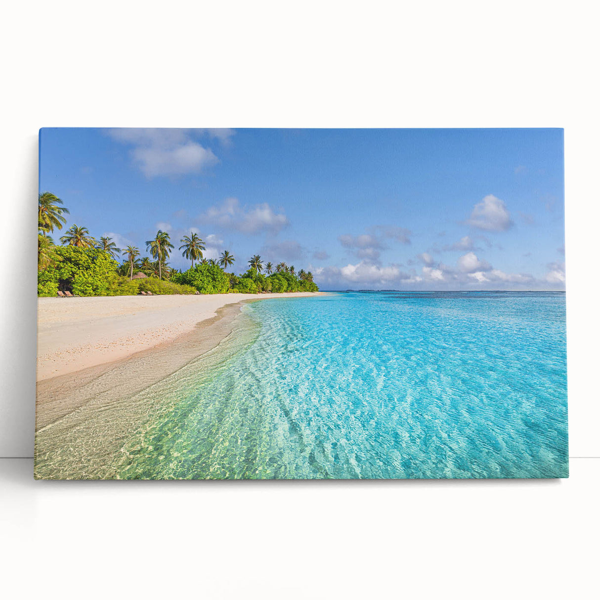 Black and white stretched canvas of Tahiti scenery, ideal for kitchen wall art or bedroom ambiance.