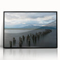 Large abstract wall art depicting the Santiago skyline in muted earth tones on a framed acrylic print.
