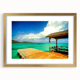 Extra large abstract art print depicting textured scenery of Colombia, in gold frame, suited for living room decor.