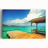 Black and white stretched canvas featuring a scenic Colombian landscape, ideal for kitchen wall art.