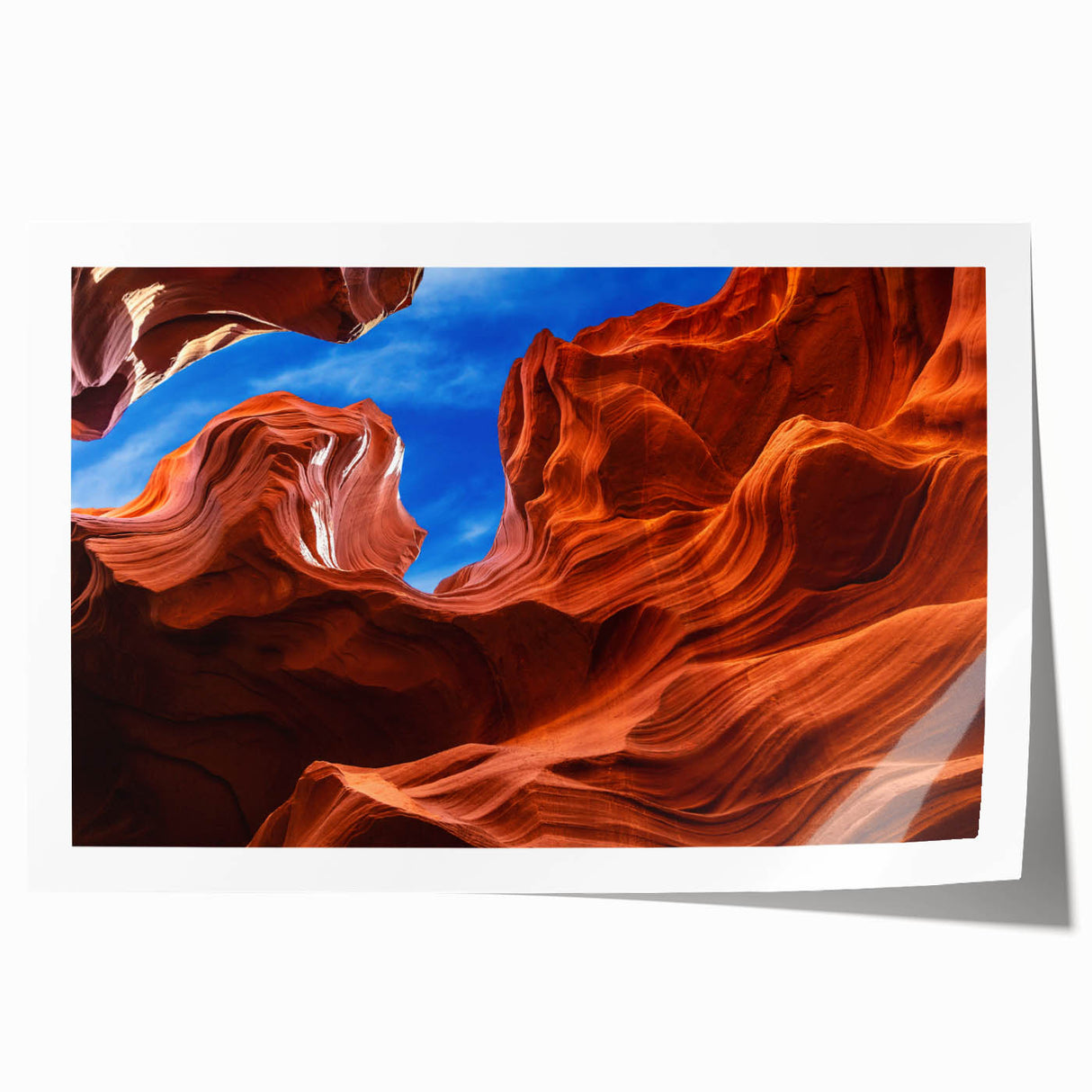 Extra large rolled print of Antelope Canyon in Arizona, featuring earthy red and orange tones.