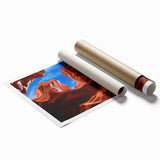 Extra large rolled print of Antelope Canyon in Arizona, featuring warm earth tones, ideal for classy bathroom wall art.