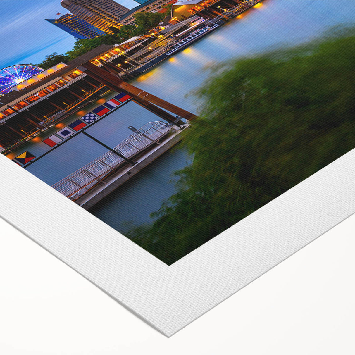 Art deco poster of Sacramento scenery in pastel shades on rolled canvas, suitable for dining room wall art.
