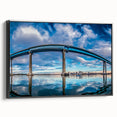 Black and white landscape art painting of San Diego on framed canvas, ideal for bedroom wall decor.