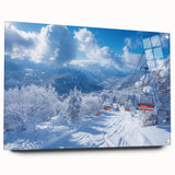 Acrylic print of a colorful abstract depiction of Vail, Colorado, ideal for dining room decor.