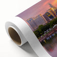 Art deco poster of Connecticut scenery in pastel shades on rolled canvas, ideal for nursery wall art.
