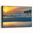 Black and white framed canvas of Daytona landscape, ideal for bedroom wall art.