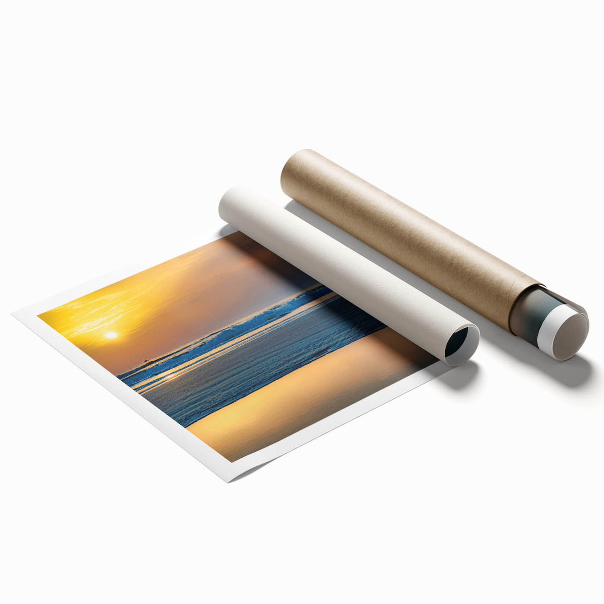 Extra large rolled print of Daytona scenery featuring soft pastel shades and floral elements.