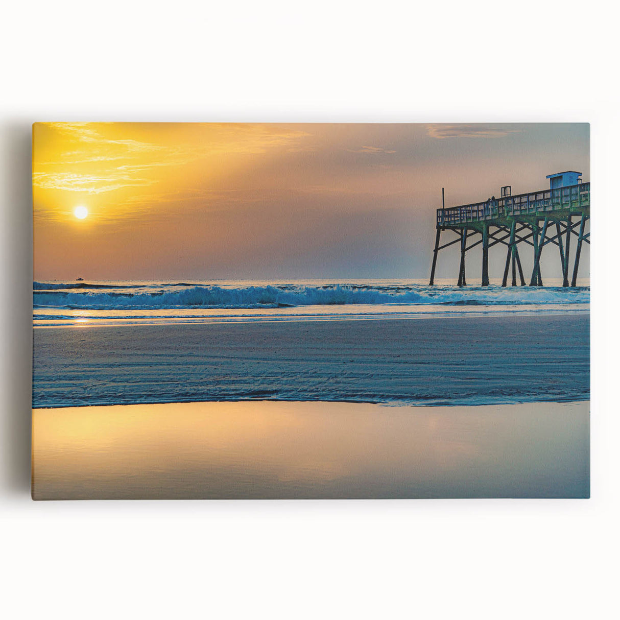 Black and white photo of Daytona scenery on large stretched canvas, suitable for kitchen wall art.
