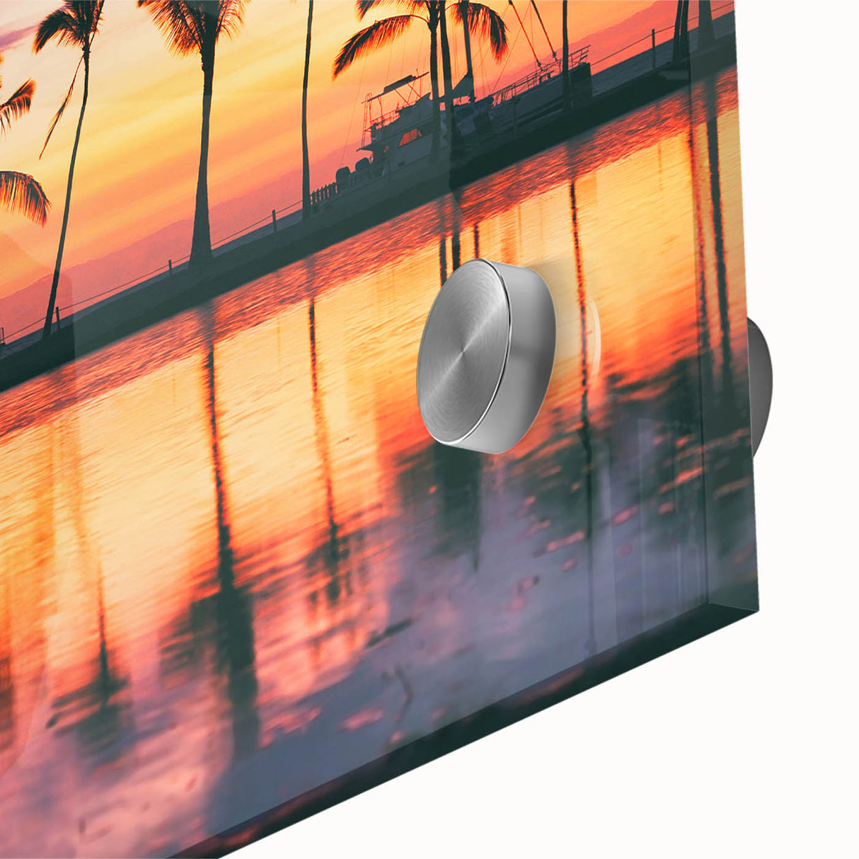 Large abstract wall art depicting a Maui scenery in muted earth tones on acrylic glass, ideal for dining room ambiance.