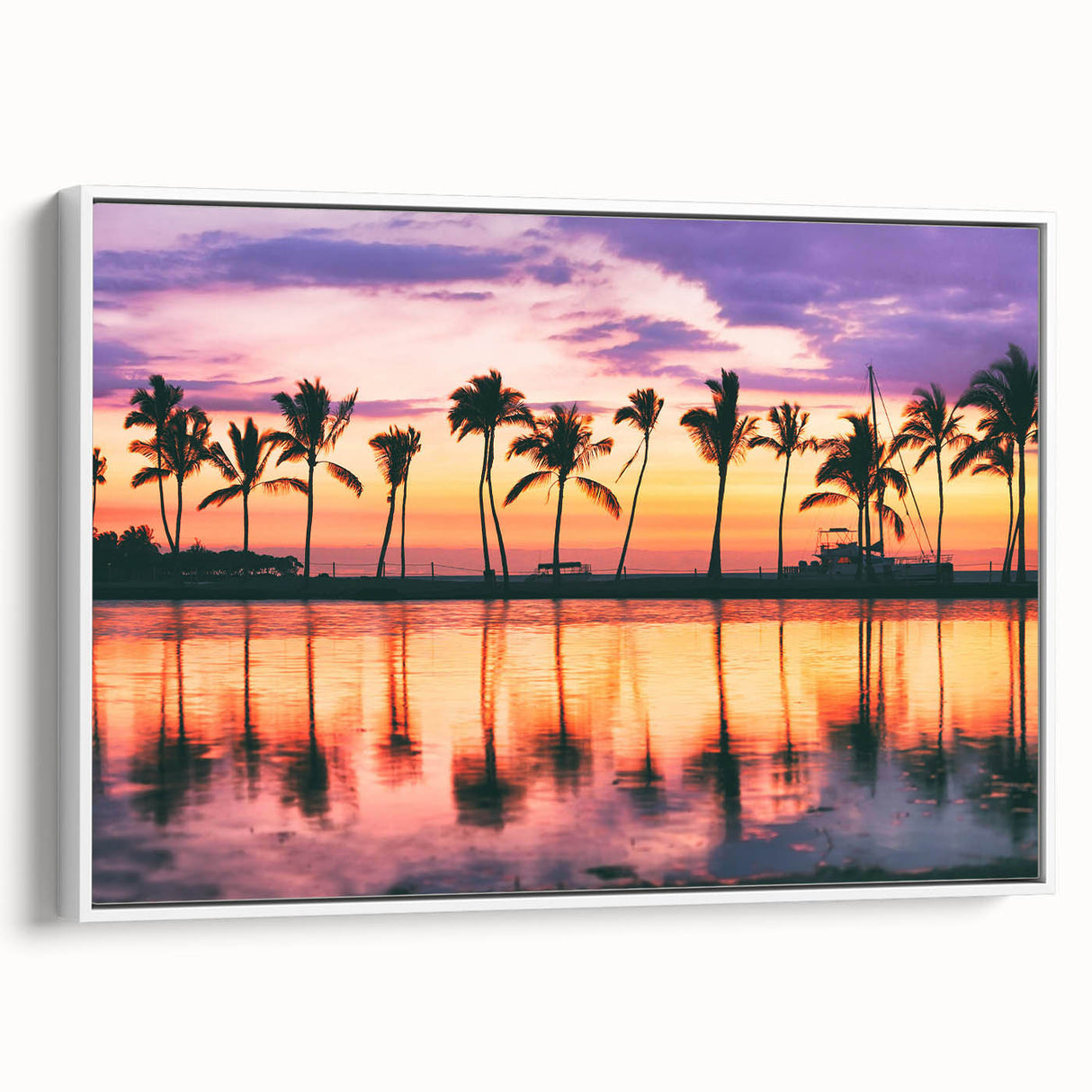 Vintage poster art of a scenic Maui coastline in vibrant colors on a framed canvas, ideal for living room decor.