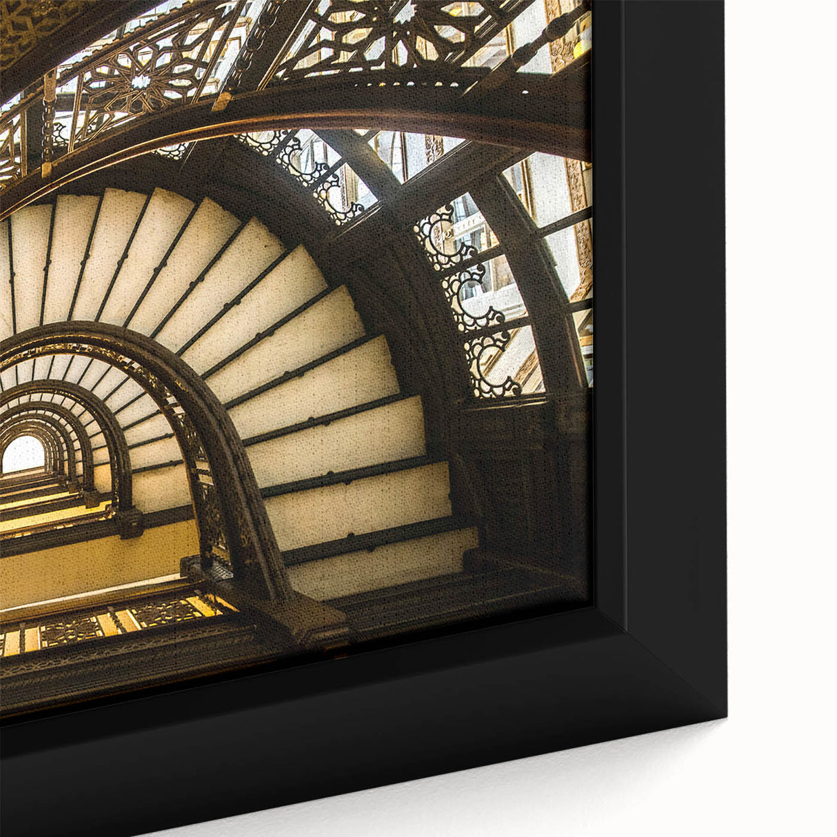 Extra large framed canvas featuring a textured depiction of the Chicago skyline in black with colorful accents.