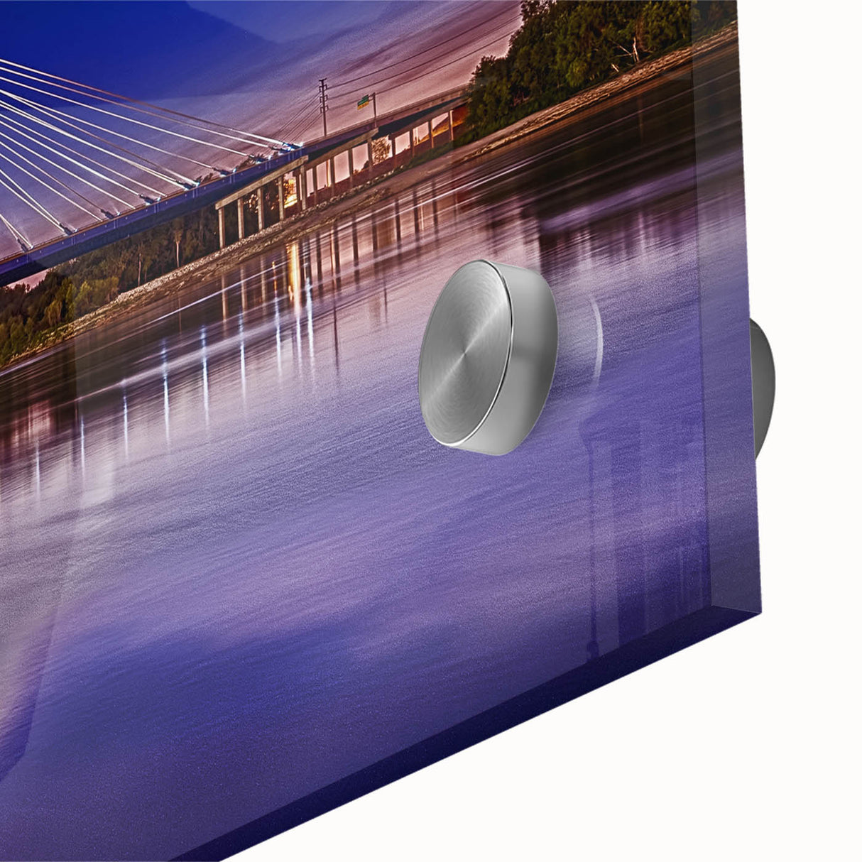 Large abstract wall art on acrylic glass featuring muted earth tones and mid-century modernist style.