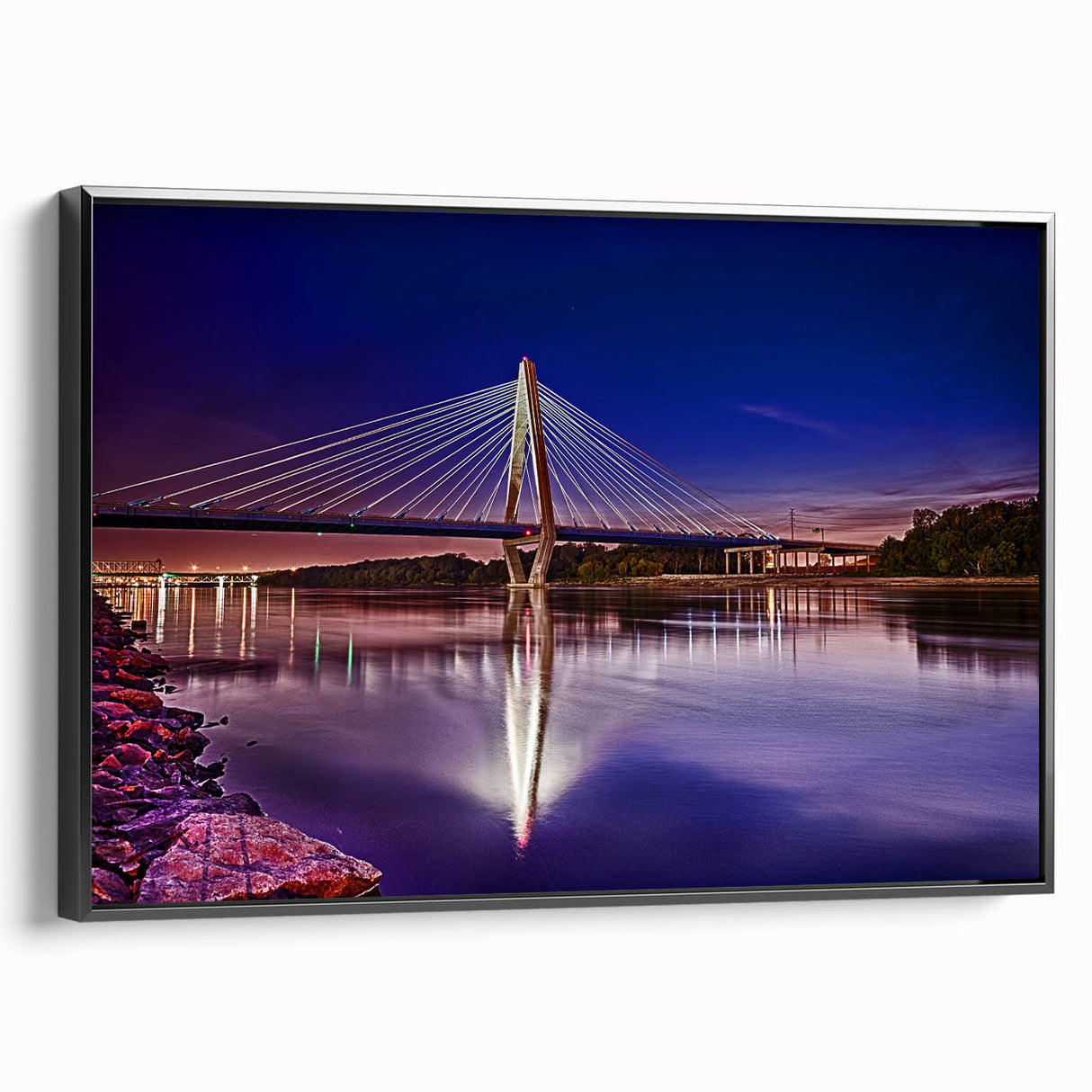 Black and white wall art of Kansas landscape on framed canvas, ideal for bedroom decor.
