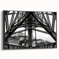 Black and white framed canvas of a vintage New Orleans landscape, ideal for bedroom wall art.