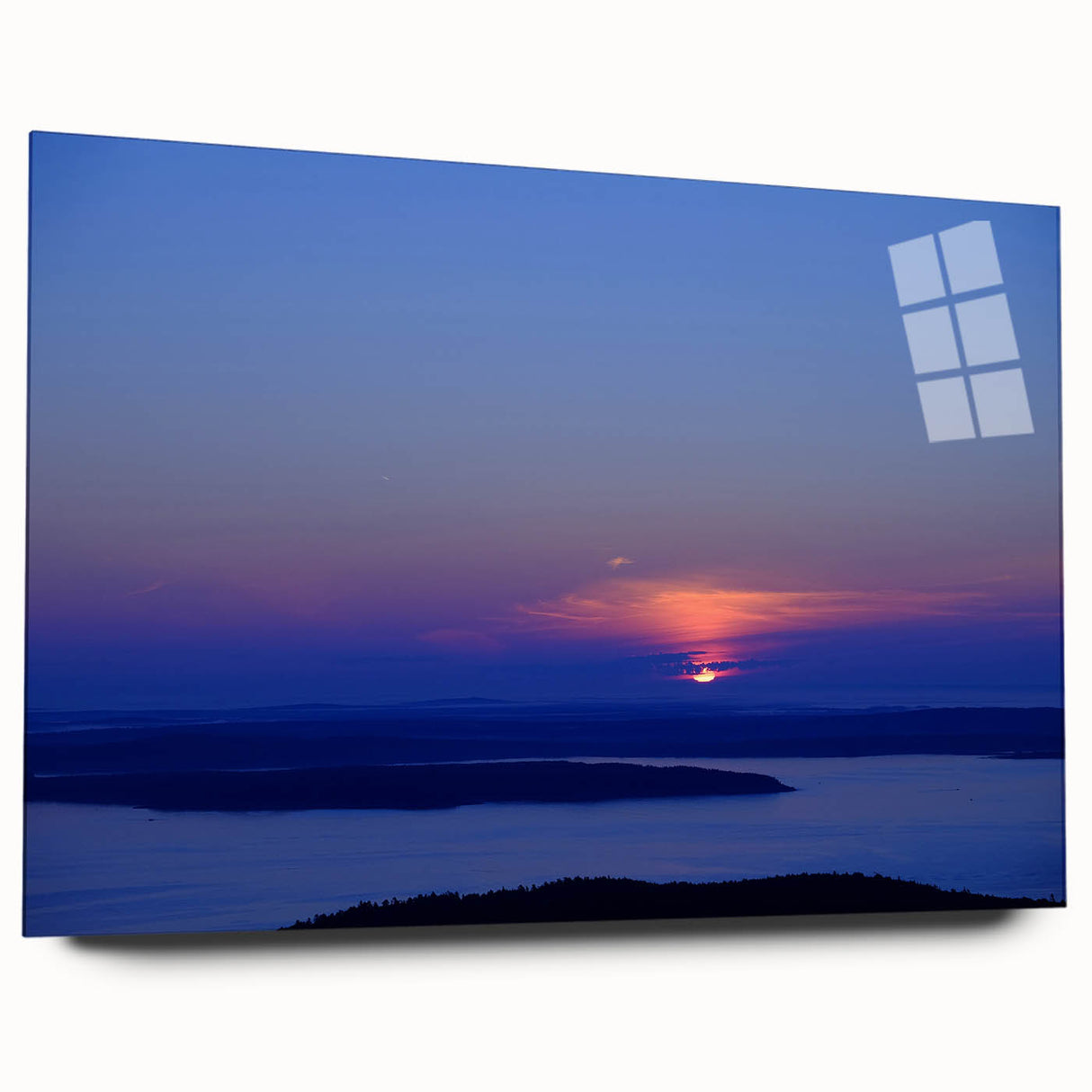 Acrylic print of Acadia, Maine scenery in muted earth tones, ideal for bedroom or dining room art.