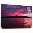Acrylic print of a serene Maine landscape in soft blue and green tones, perfect for dining room ambiance.