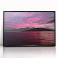 Large abstract wall art depicting a Maine scenery in muted earth tones on a framed acrylic.
