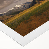 Art deco poster featuring a serene Montana landscape in muted earth tones on rolled canvas, suitable for dining room decor.