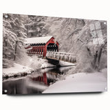 Acrylic glass print of a New Hampshire landscape in muted earth tones, ideal for dining room decor.