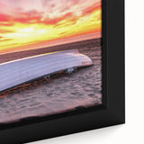 Extra large framed canvas featuring a textured depiction of New Jersey scenery in black with colorful accents.
