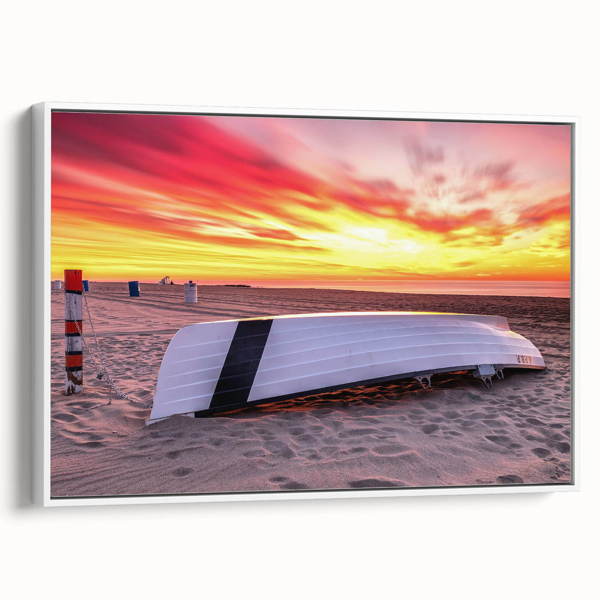 Vintage poster art of New Jersey scenery in vibrant colors on a framed canvas, ideal for living room decor.