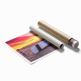 Extra large rolled print depicting vibrant floral art with a New Jersey scenery, ideal for classy bathroom wall art.