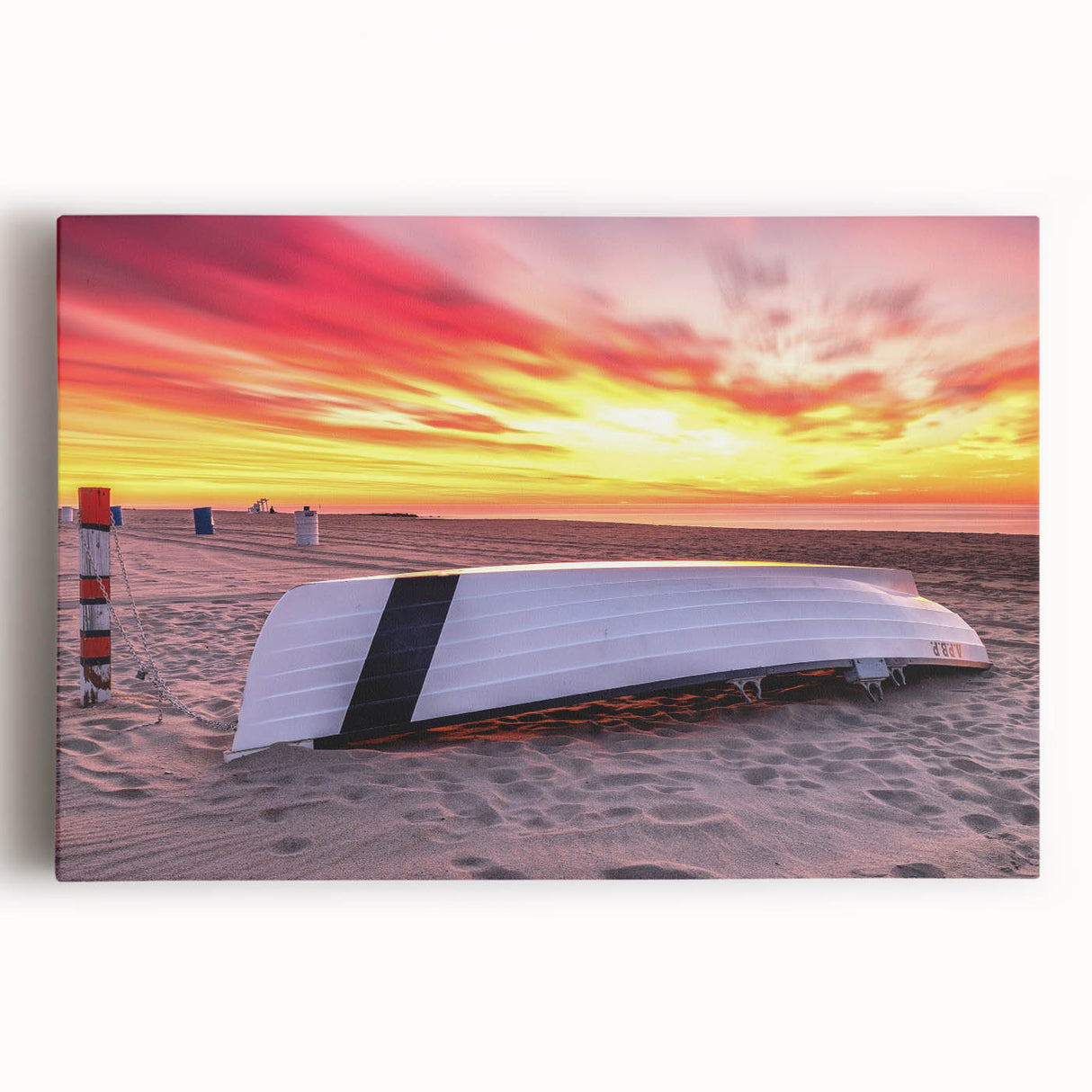 Black and white stretched canvas of New Jersey scenery, ideal for kitchen wall art.