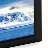 Extra large framed canvas featuring a textured depiction of the Charlotte skyline in black with colorful highlights.